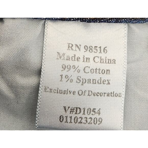 Coldwater Creek Blue Black Leather "Braided Look" Seams Jeans 14P Lightweight - Picture 6 of 7